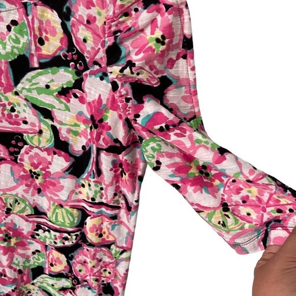 Lilly Pulitzer Floral Mini Dress 3/4 Sleeves in Size Small - Picture 6 of 8